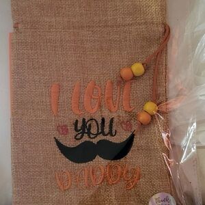 Beige and Black I Love You Daddy Bottle Holder